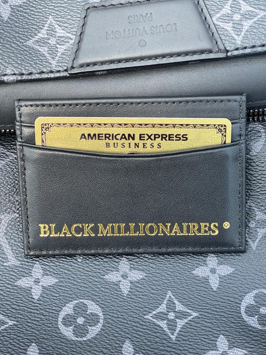 Card Holders - Black Millionaires Leather/Gold