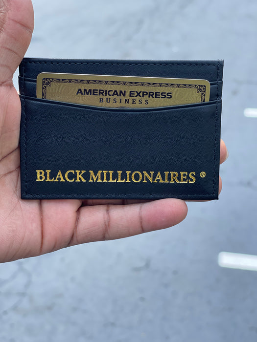 Card Holders - Black Millionaires Leather/Gold